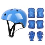 Kit seguridad niños casco/rod/cod/muñ azul