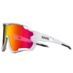 Lentes de sol polarizadas marco blanco mica roja