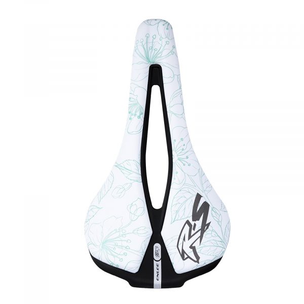 Sillin enlee diseño flor  blanco con turquesa