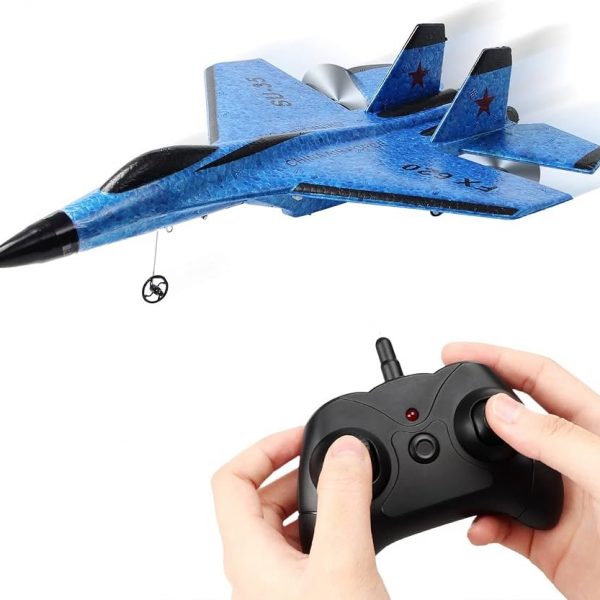 Avion a control remoto azul