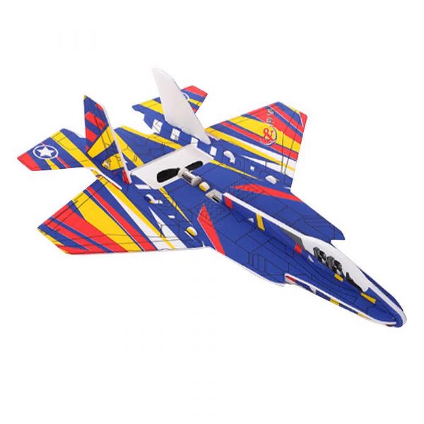 Avion planeador armable con motor azul amarillo