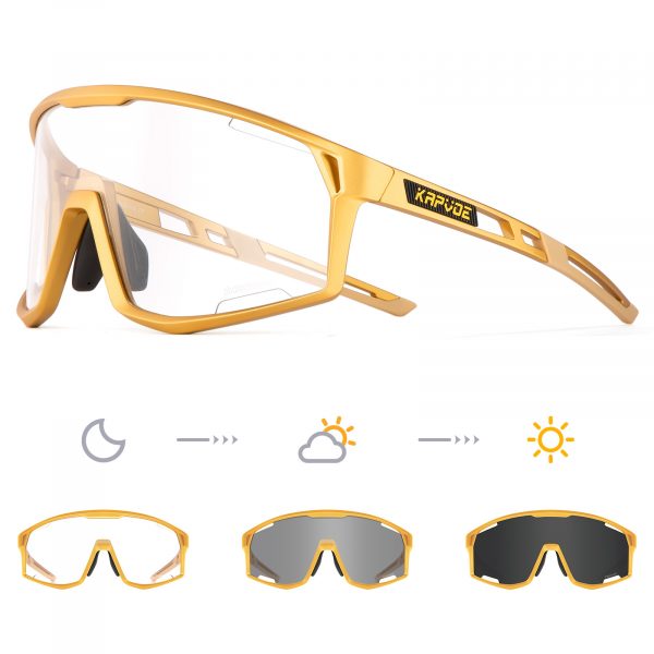 Lentes fotocromaticos marco dorado