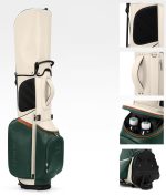 Bolso de golf pgm ecocuero blanco hueso / verde - Imagen 4