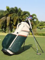 Bolso de golf pgm ecocuero blanco hueso / verde - Imagen 2