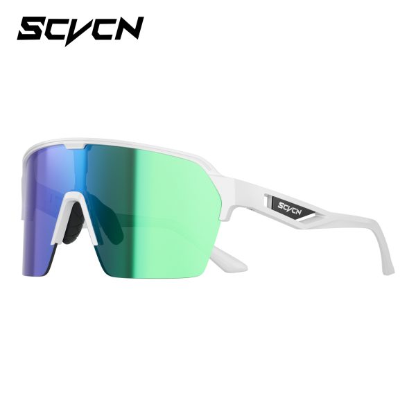 Lentes de sol marco blanco mica verde/azul