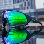 Lentes polarizados marco negro mica verde azulada