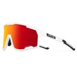 Lentes polarizados marco blanco mica roja