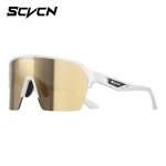 Lentes de sol marco blanco mica dorada