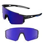 Lentes de sol marco negro mica azul - Imagen 2